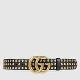 Studded belt with double G buckle