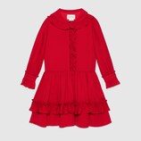 Children's silk satin ruffle dress