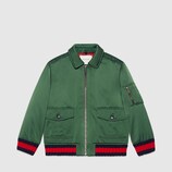 Children's embroidered nylon bomber