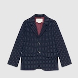 Kinder Jacke aus Baumwolle und Wolle mit Punktemuster