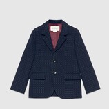 Veste pour enfant en coton et laine à motif pois