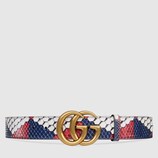 Python belt with double G buckle