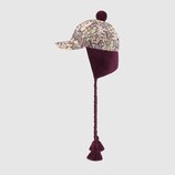 Cappellino motivo floreale con paraorecchie