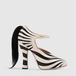 Escarpins en cuir à motif zèbre