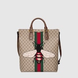 Shopper Animalier aus GG Supreme mit Webstreifen und Biene