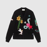 Wool cardigan with embroideries