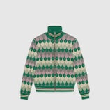 Chaqueta de Lana de Jacquard de Lúrex con Motivo de Ondas