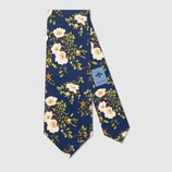 Roses print silk tie
