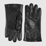 Tiger embossed leather gloves