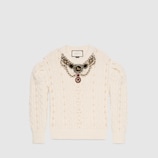 Embroidered wool cashmere top
