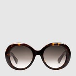 Oval-frame acetate sunglasses