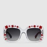 Oversize square-frame acetate sunglasses