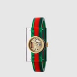 Plexiglas watch with green and red motif, 24x40mm