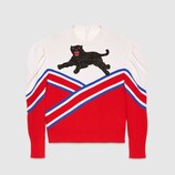 Embroidered wool top