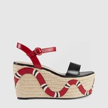 Leather snake espadrille