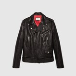 Leather fringe jacket with tiger