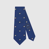 Bee check pattern silk cotton tie
