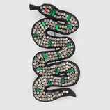 Embroidered snake brooch