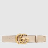 Leather belt with Double G buckle