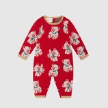 Baby bear jacquard sleepsuit