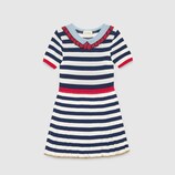 Children's dress with intarsia collar