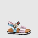 Toddler metallic lug sole sandal