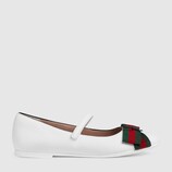 Children's leather ballet flat with Web