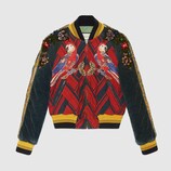 Embroidered corduroy bomber jacket