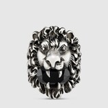 Lion head ring with crystal