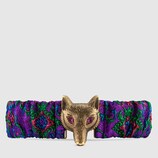 Floral jacquard belt with Fox buckle
