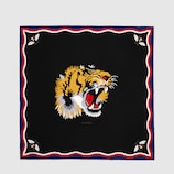 Pañuelo de Modal y Seda con Estampado de Tigre