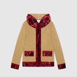 Sequin gold lurex hooded jacket