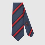 Regimental stripe silk cotton tie
