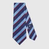 Striped silk wool tie
