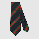 Regimental stripe silk cotton tie