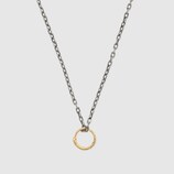 Snake ring pendant necklace in gold