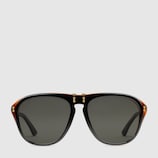 Round-frame acetate sunglasses