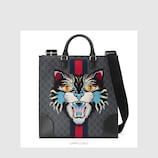 GG Supreme tote with Embroidered Angry Cat