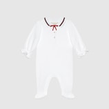 Baby cotton sleepsuit with bow