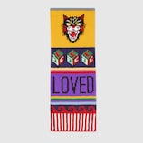 Striped symbols wool scarf