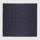 Embroidered cotton modal shawl