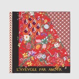 Patchwork print silk scarf