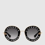 Round-frame metal sunglasses