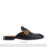 Princetown leather slipper with Double G