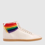High-top sneaker with rainbow
