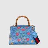 〔グッチ ニムフェア〕 ニューフローラ レザー トップハンドルバッグ