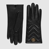 GG Marmont chevron leather gloves