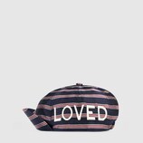 Embroidered striped hat