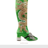 Dragon satin mid-heel knee boot