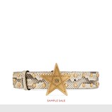 Studded python belt with star buckle